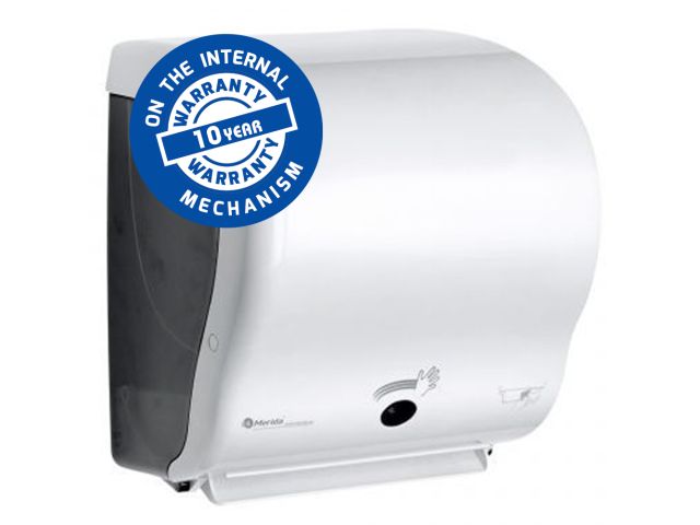 MERIDA LUX SENSOR CUT automatic roll paper towel dispenser, maximum roll diameter: 20 cm, made of top quality abs (white)